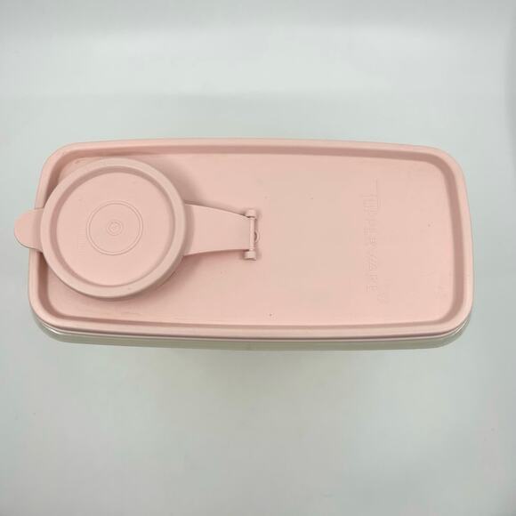 Tupperware Vintage Cereal Box Keeper/Storage Container W/ Pink Flip Lid Pour All - Picture 2 of 6